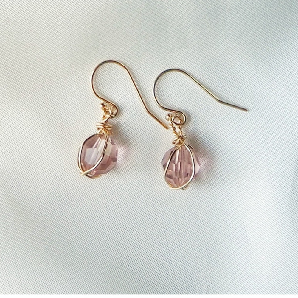Swarovski Crystal 14K Gold Filled Drop Earrings